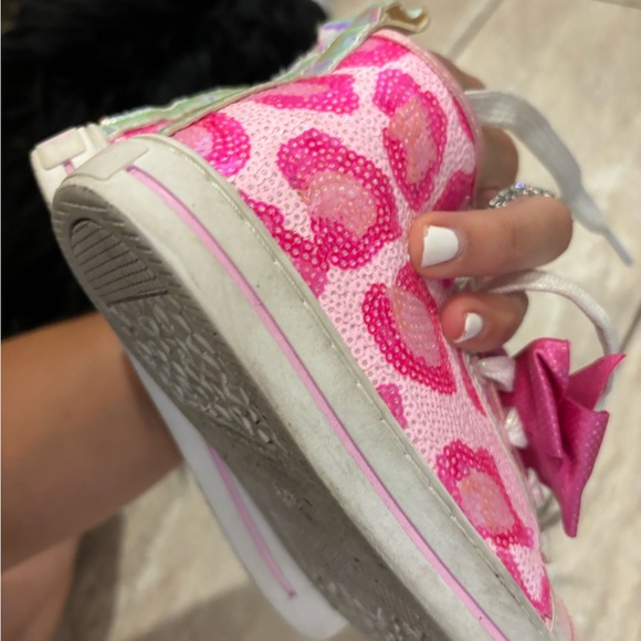 JoJo Siwa Leopard sequin pink sneakers in size 12 girls - Picture 5 of 7